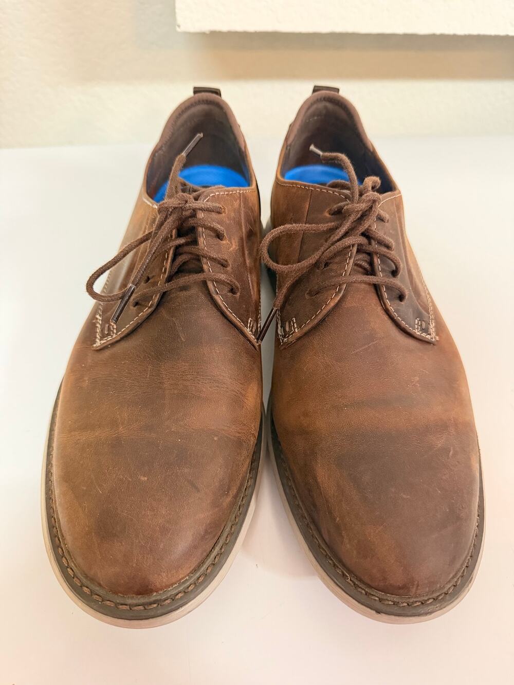 Clarks Collection Men's Brown Leather Casual Lace Up Oxford Shoes Size 10 W